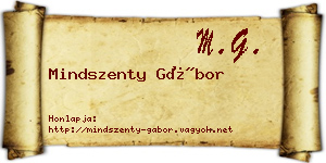 Mindszenty Gábor névjegykártya